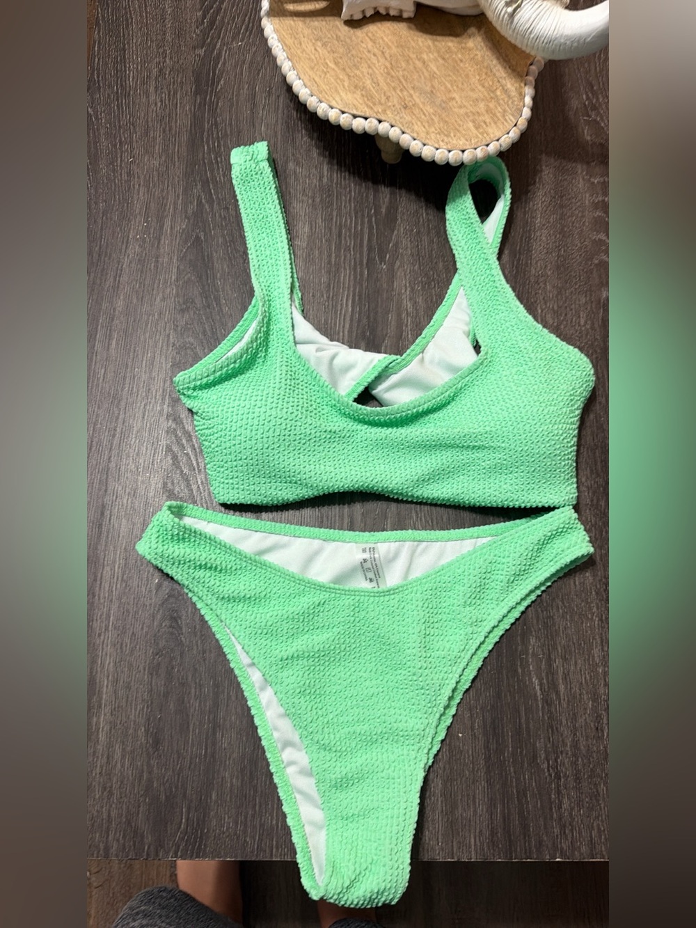 Textured Mint Green Bikini Set